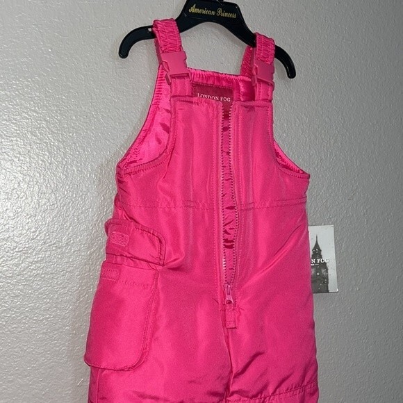 LONDON FOG Baby Classic Snow Bib Ski Snowsuit Pink 12 months NWT - Picture 3 of 11